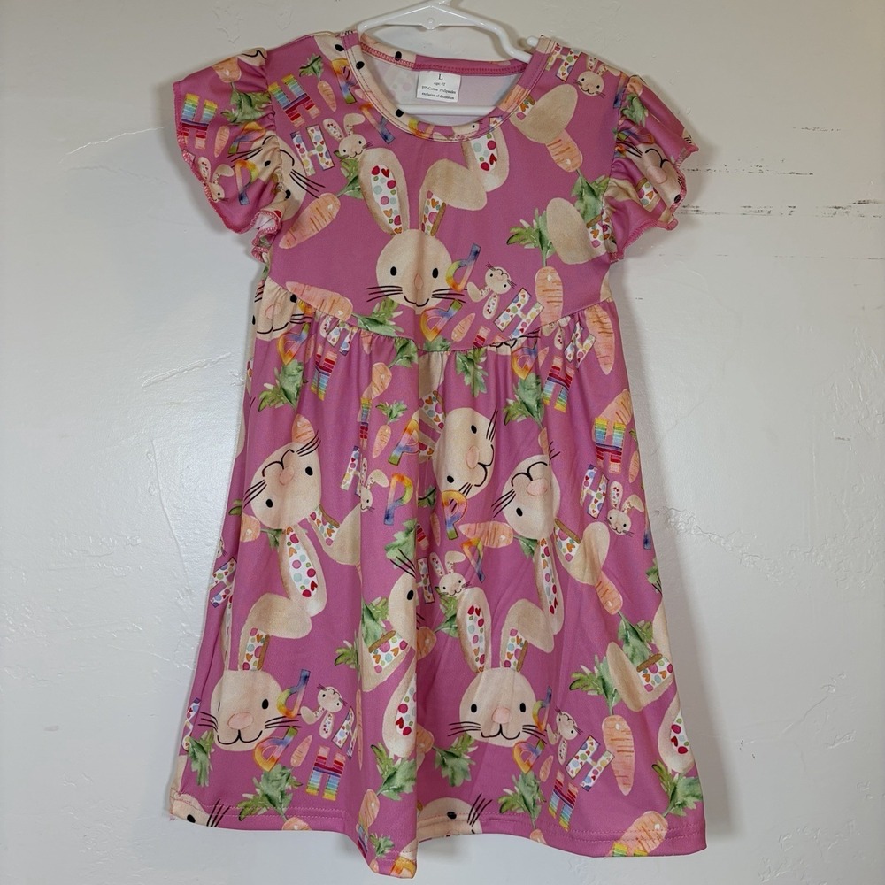 Girls 4T Toddler Spring Easter Bunny Boutique Dress Summer Hip Hop Cotton